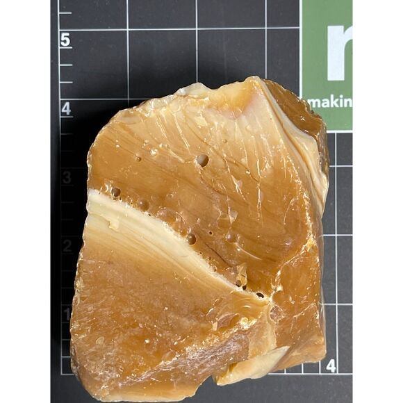 Carmel Cream Chocolate Art Glass Cullet Layered Swirl Slag  #5XL195 - Picture 6 of 6